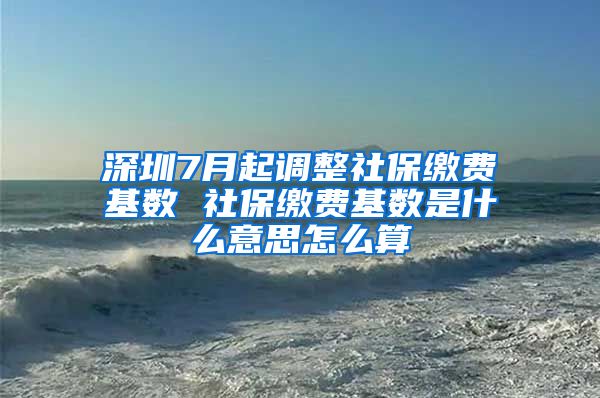 深圳7月起调整社保缴费基数 社保缴费基数是什么意思怎么算