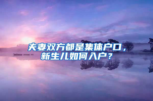 夫妻双方都是集体户口，新生儿如何入户？