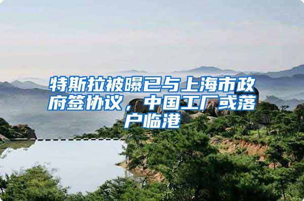 特斯拉被曝已与上海市政府签协议，中国工厂或落户临港
