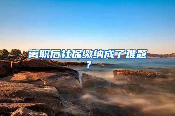 离职后社保缴纳成了难题？
