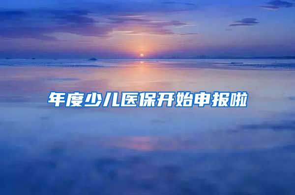 年度少儿医保开始申报啦