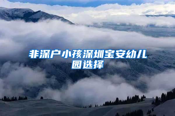 非深户小孩深圳宝安幼儿园选择