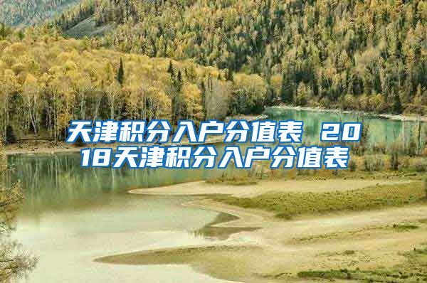 天津积分入户分值表 2018天津积分入户分值表