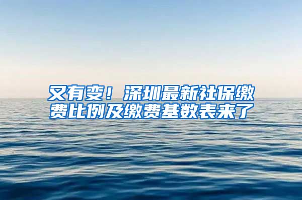 又有变！深圳最新社保缴费比例及缴费基数表来了
