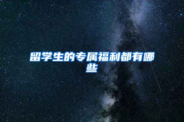 留学生的专属福利都有哪些