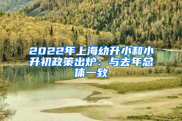 2022年上海幼升小和小升初政策出炉：与去年总体一致