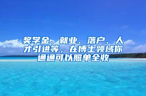 奖学金、就业、落户、人才引进等，在博士领域你通通可以照单全收