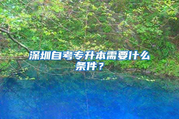 深圳自考专升本需要什么条件？