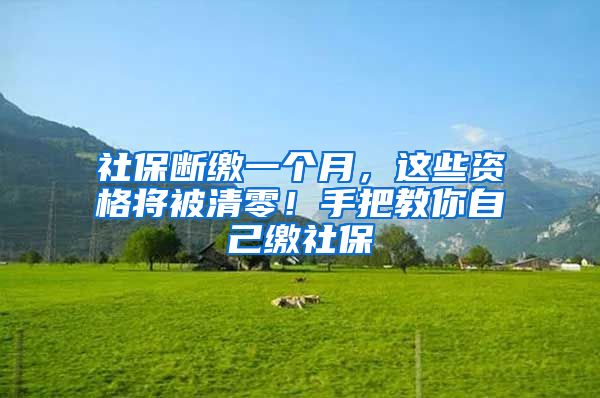 社保断缴一个月，这些资格将被清零！手把教你自己缴社保