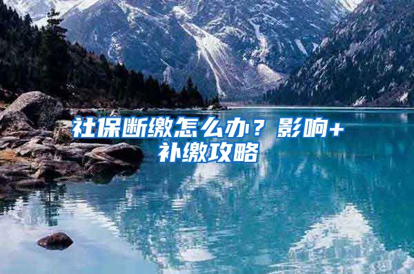 社保断缴怎么办？影响+补缴攻略