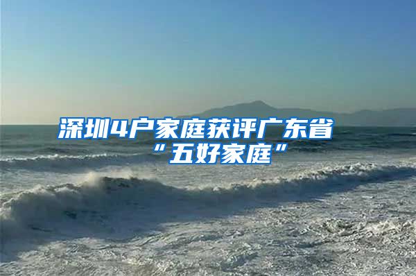 深圳4户家庭获评广东省“五好家庭”