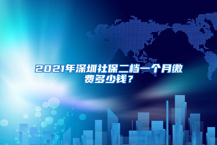 2021年深圳社保二档一个月缴费多少钱？