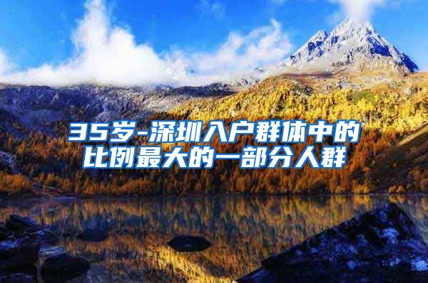 35岁-深圳入户群体中的比例最大的一部分人群