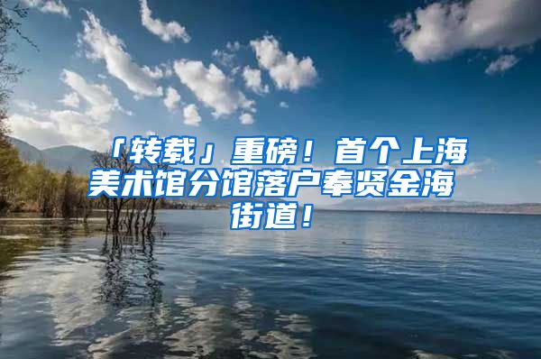 「转载」重磅！首个上海美术馆分馆落户奉贤金海街道！
