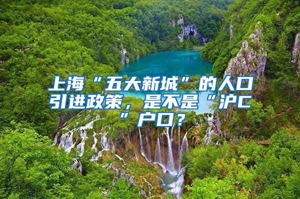 上海“五大新城”的人口引进政策，是不是“沪C”户口？