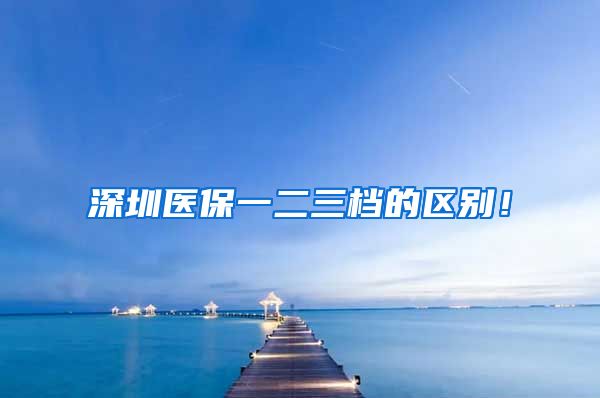 深圳医保一二三档的区别！