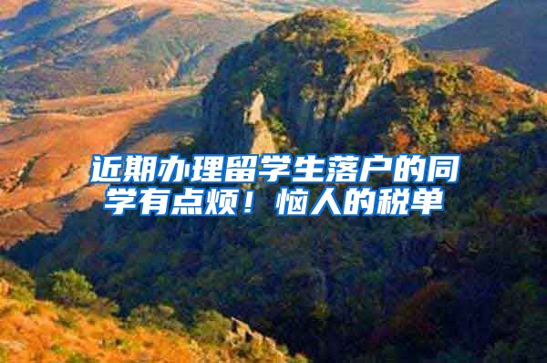 近期办理留学生落户的同学有点烦！恼人的税单