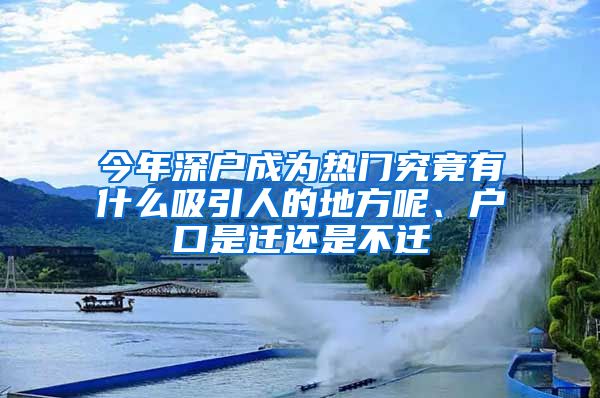 今年深户成为热门究竟有什么吸引人的地方呢、户口是迁还是不迁