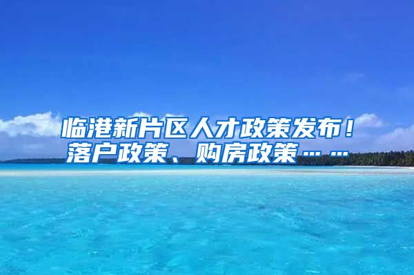 临港新片区人才政策发布！落户政策、购房政策……