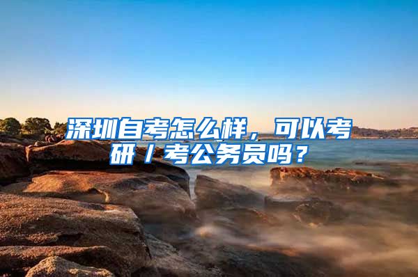 深圳自考怎么样，可以考研／考公务员吗？