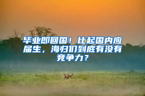 毕业即回国！比起国内应届生，海归们到底有没有竞争力？
