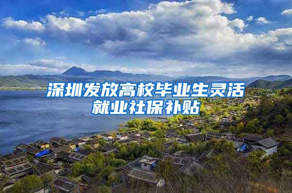 深圳发放高校毕业生灵活就业社保补贴