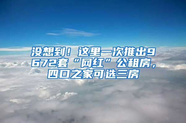 没想到！这里一次推出9672套“网红”公租房，四口之家可选三房