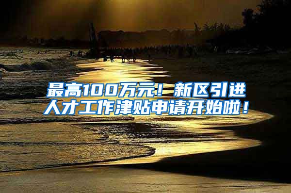 最高100万元！新区引进人才工作津贴申请开始啦！