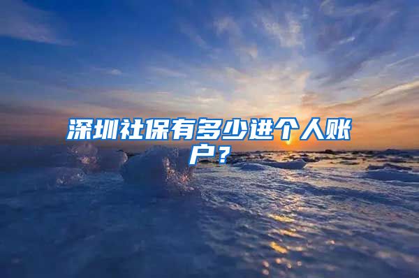深圳社保有多少进个人账户？