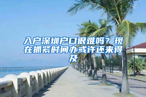 入户深圳户口很难吗？现在抓紧时间办或许还来得及