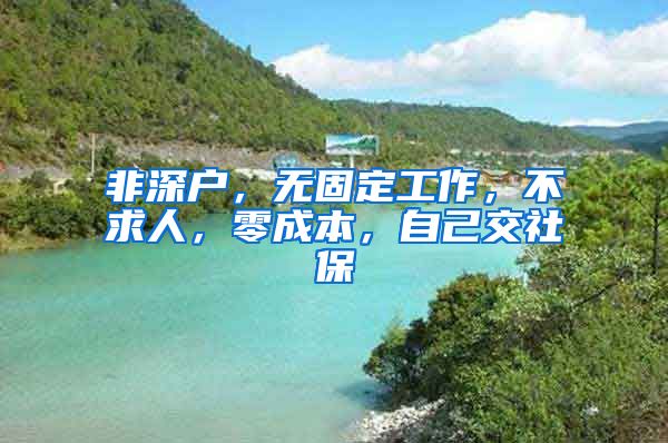 非深户，无固定工作，不求人，零成本，自己交社保