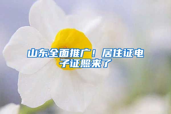 山东全面推广！居住证电子证照来了→