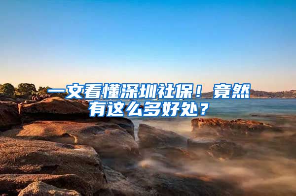 一文看懂深圳社保！竟然有这么多好处？