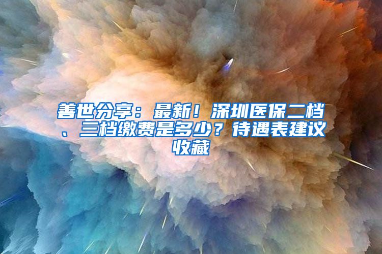 善世分享：最新！深圳医保二档、三档缴费是多少？待遇表建议收藏