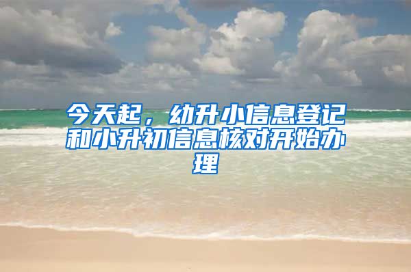 今天起，幼升小信息登记和小升初信息核对开始办理