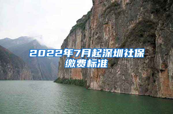 2022年7月起深圳社保缴费标准