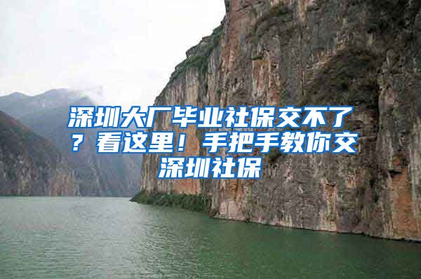 深圳大厂毕业社保交不了？看这里！手把手教你交深圳社保