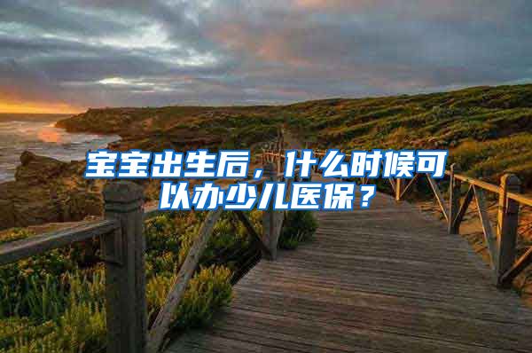 宝宝出生后，什么时候可以办少儿医保？