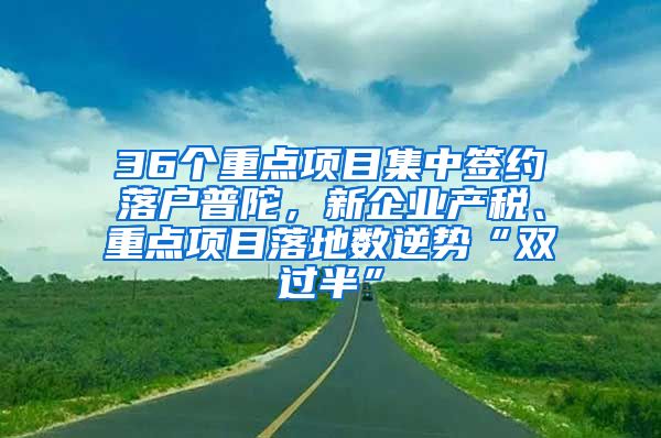 36个重点项目集中签约落户普陀，新企业产税、重点项目落地数逆势“双过半”