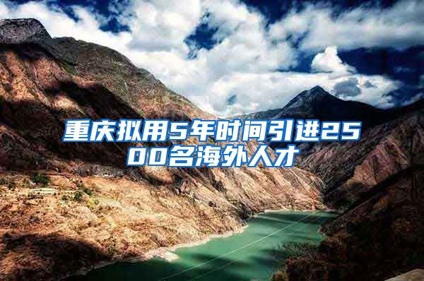 重庆拟用5年时间引进2500名海外人才