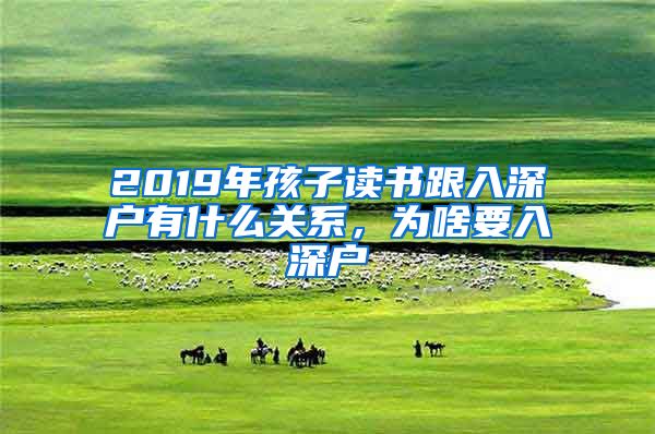 2019年孩子读书跟入深户有什么关系，为啥要入深户