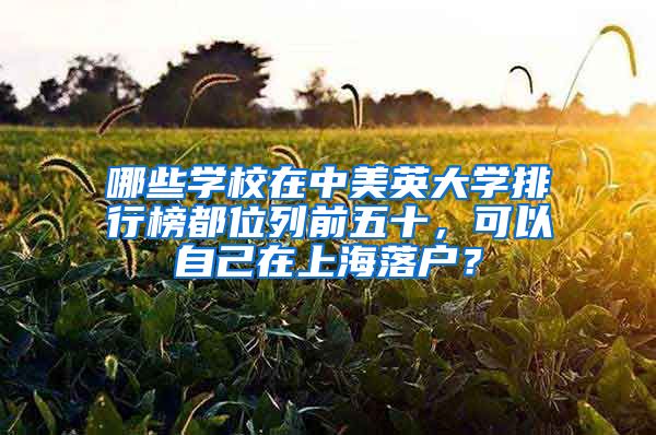 哪些学校在中美英大学排行榜都位列前五十，可以自己在上海落户？