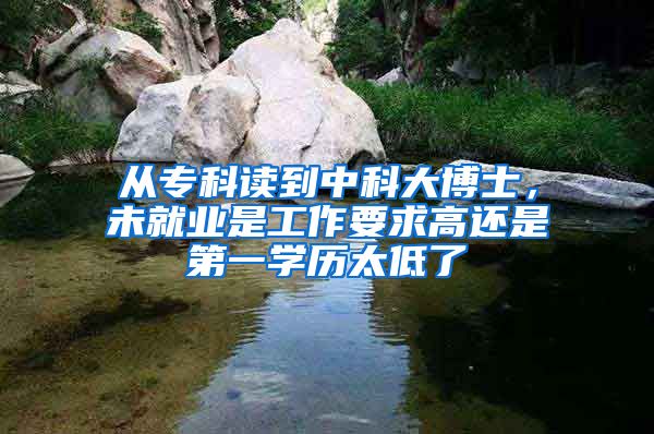 从专科读到中科大博士，未就业是工作要求高还是第一学历太低了