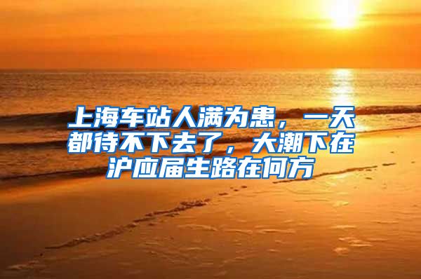 上海车站人满为患，一天都待不下去了，大潮下在沪应届生路在何方