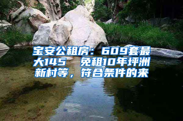 宝安公租房：609套最大145㎡ 免租10年坪洲新村等，符合条件的来