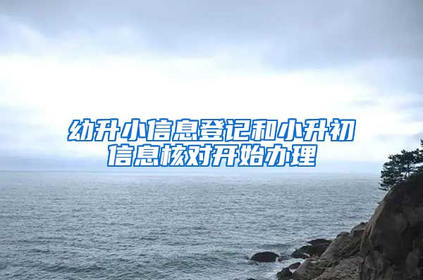 幼升小信息登记和小升初信息核对开始办理