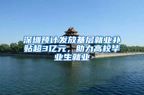 深圳预计发放基层就业补贴超3亿元，助力高校毕业生就业