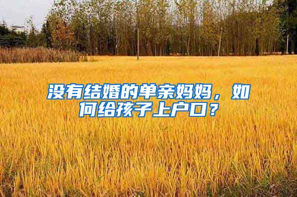 没有结婚的单亲妈妈，如何给孩子上户口？