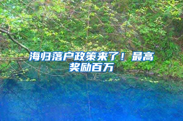 海归落户政策来了！最高奖励百万