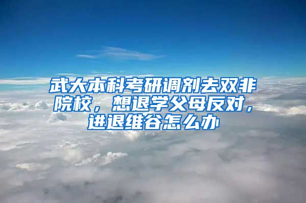 武大本科考研调剂去双非院校，想退学父母反对，进退维谷怎么办